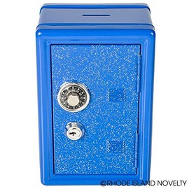 Rhode Island Novelty 7 Inch Glitter Locker Safe Bank, One Piece per Order