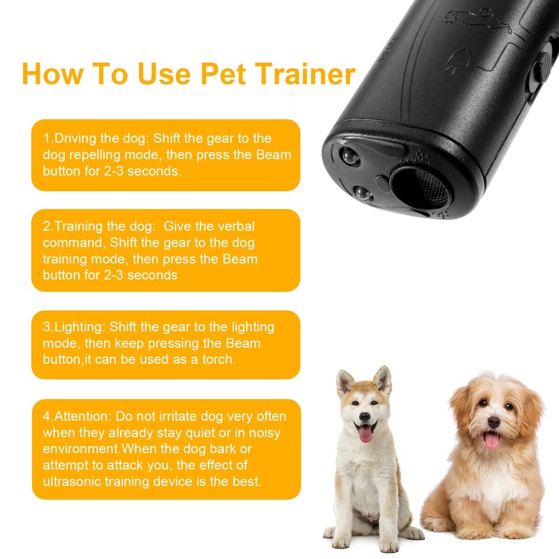 LED Ultraschall Hunde Repeller und Trainer Gerät 3 in 1