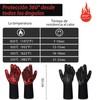 POOST Guante Cocina, 2pcs Resistente a Altas Temperaturas BBQ Anti-Hot