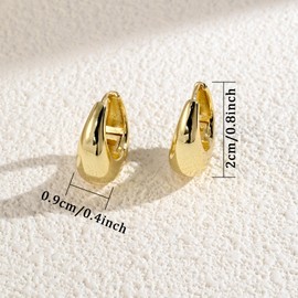 Chunky Gold Hoop Earrings for Women - Hypoallergenic Hollow Lightweight Teardrop Huggie Earrings, Perfect Gift for Her