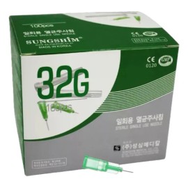 Aguja Mesoterapia 32g 1/6 (4mm) Caja 100 Pzas