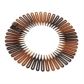 Mytoptrendz® Pair Of Tort Brown Flexi Hair Combs Headband Hair Band StretchPlastic Sports Headband