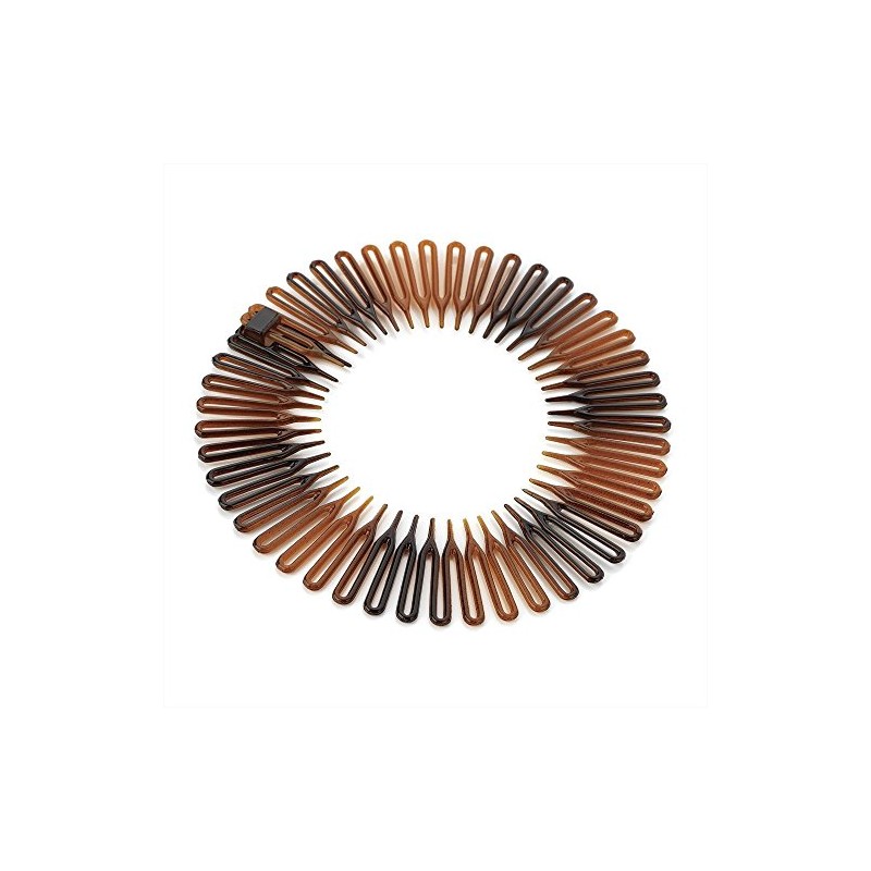 Mytoptrendz® Pair Of Tort Brown Flexi Hair Combs Headband Hair