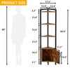 Furnulem Corner Shelf,5-Tier Corner Cabinet with Storage and LED Light,