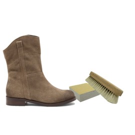 Valentino Garemi Cleaning Set for Fine Suede/Nubuck Footwear and Accessories – Soft Sponge Eraser and Fine Cleaning Brush, Made in Germany
