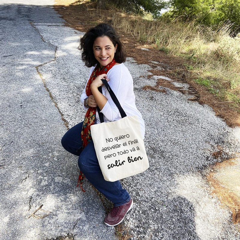 Econanos Hellobags2019 Canvas & Beach Tote Bag, 38 cm, White