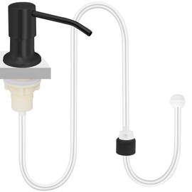 LELE LIFE Soap Dispenser for Kitchen Sink, with 1.2m Extension Tube Kit- 304 Stainless Steel Built in Dish Soap Dispenser Pump (Black)