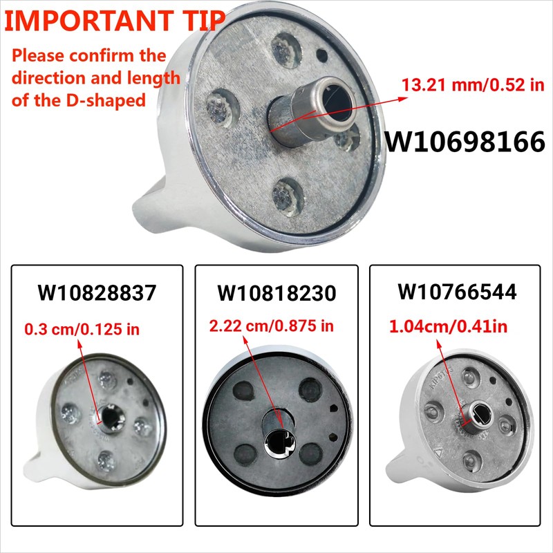 Walmine W10594481 Stove Burner Control Knobs Replacement for Whirlpool, Replaces