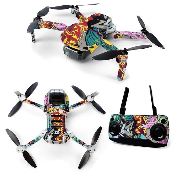 MightySkins Skin for DJI Mavic Mini Portable Drone Quadcopter - Graffiti Wild Styles | Protective, Durable, and Unique Vinyl Decal wrap Cover | Easy to Apply | Made in The USA