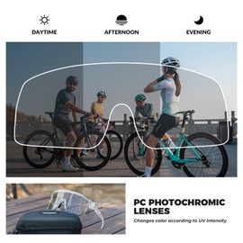 ROCKBROS Cycling Glasses Photochromic Sports Sunglasses Cycling Glasses for Men Women UV400 Protection TR90 Frame Windproof Cycling Accessories Bicycle Glasses