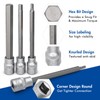 DAKCOS 7-Piece Long Hexagonal Socket Set 3/8 Inch Hex Bit