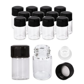 Beauticom 2ML Clear Glass Vial 12 Pieces with Orifice Reducer and Dropper Top