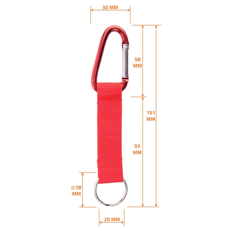Karteo Lanyard Red with Carabiner Hook [Pack of 1] Short
