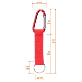 Karteo Lanyard Red with Carabiner Hook [Pack of 1] Short Lanyard Carabiner and Key Ring Lanyard Key Ring with Metal Carabiner