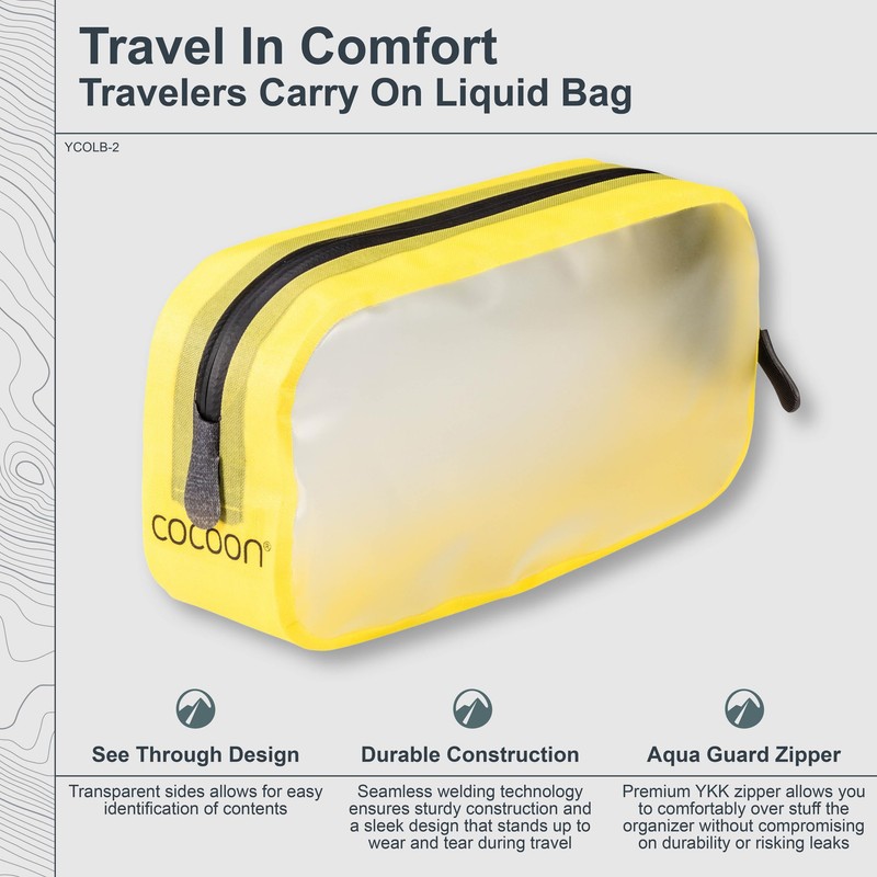 Cocoon Carry On Travel Bag for Liquids, Yellow, Yellow
