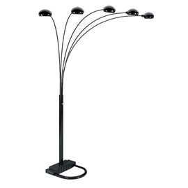 ORE International 84" H 5 Arms Arch Floor Lamp - White Black