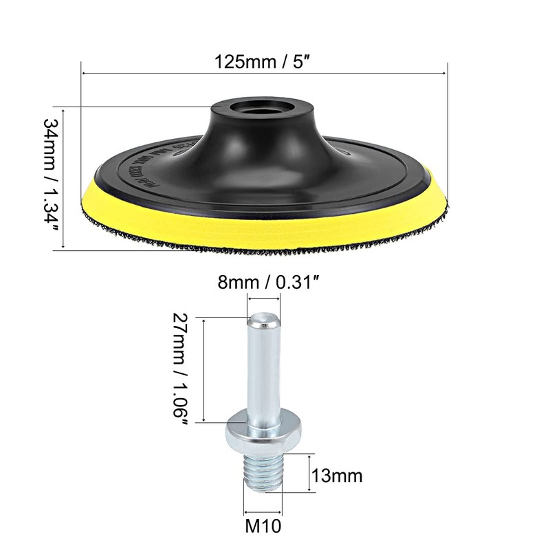 sourcing map 5 Inch Velcro Sanding Disc Sanding Polishing Pad
