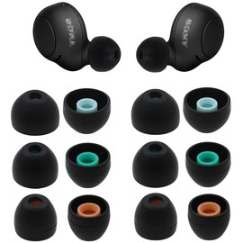 BLLQ Ear Tips Replacement for Sony Earbuds WF WI MDR Series Silicone Earbuds Eartips Compatible with Sony in-Ear Earphone WF-1000XM4 WF-SP800N WF-1000XM3 MDR-XB50AP WI-C310 C200, S/M/L 6 Pairs Black