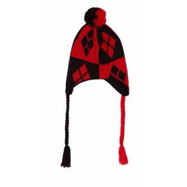 BIOWORLD HARLEY QUINN Knit LAPLANDER W/FLEECE LINING