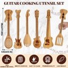 Wiooffen 6 Pcs Guitar Shaped Cooking Utensils Set Guitar Bamboo