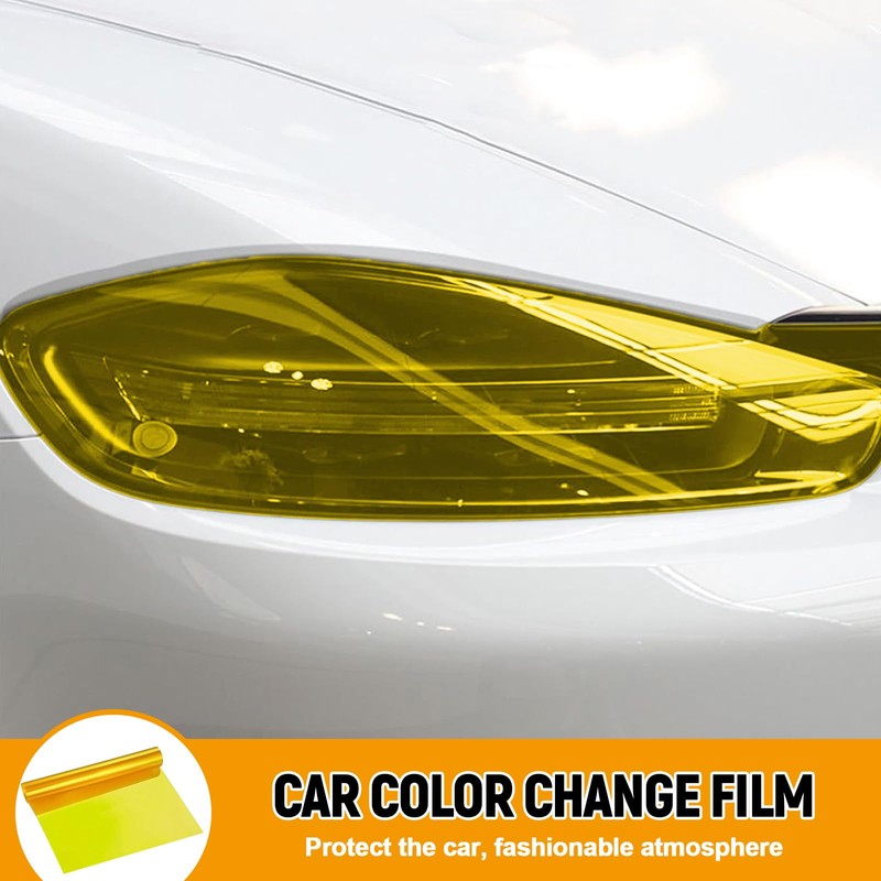 Car Headlight Tint Film,Waterproof Tail Light Tint(Yellow)