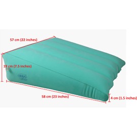 ObboMed HR-7510N Inflatable Portable Bed Wedge Pillow with Velour Surface - Size: 23â x 22â x (7.5â~1.5â)