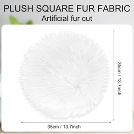 Sibba 1 Piece Faux Lambskin Sheepskin Rug Faux Fur Seat Cushion Lambskin Rug Longhair Modern Living Room Decoration Bedroom Decoration for Sofa Chair or Table Decoration White 35 cm Round