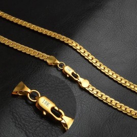 18K Gold Plated 316L Stainless Steel Necklace, Hypoallergenic Tarnish Free Waterproof Dainty Gold Necklace for Women Daily WearColor: Yellow, Length: 20 in