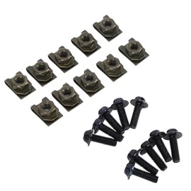 Pack of 10 M5 Motorcycle Fairing Screws, 5 x 16 mm Motorcycle Fairing Clip Nut Mounting Clips Coil Spring Nuts for Motorcycles Bicycles (Black)