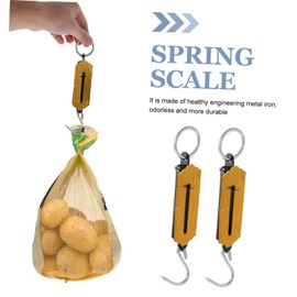 Kisangel 2pcs Spring Hanging Scale for Body Weight, Fruit, Kitchen, Fishing - Electric Balance With Hook - Small Iron Handheld Scale