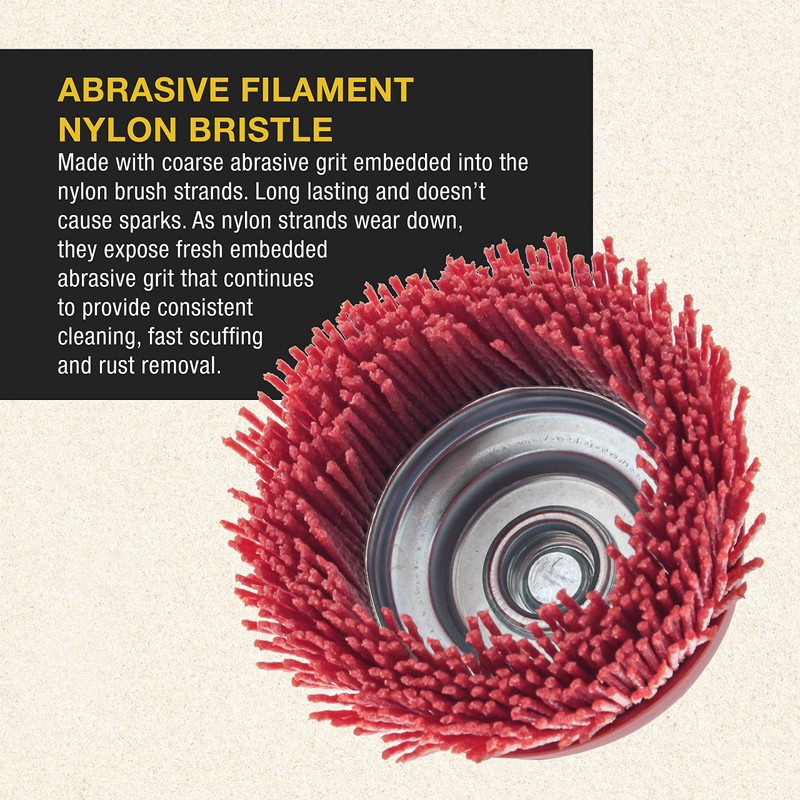 Dura-Gold 4" Abrasive Filament Nylon Bristle Cup Brush - 5/8"