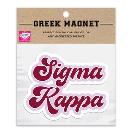 Sigma Kappa Retro Sorority Car Magnet Set of 2 Removable No Residue All Weather Magnets for Sorority Girls and Student Drivers