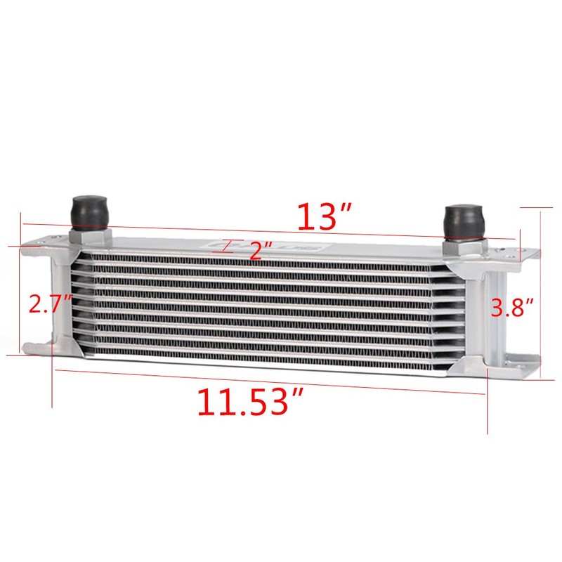 10 Row AN10 Aluminum Universal Engine Transmission Oil Cooler Kit