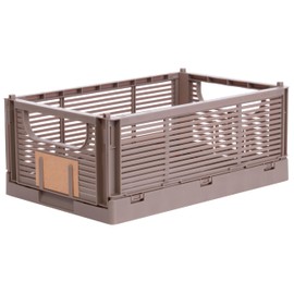 Brandsseller Foldable Folding Box, M, Sturdy Shopping Basket, Stackable Transport Basket, Storage Box, Brown