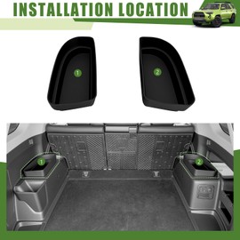 Qyebbk Trunk Organizer for 2010-2024 Toyota 4Runner 5-Seat 2nd Row(NOT Fit 7-Seat 3rd Row), Rear Trunk Storage Box Bin Cargo Tray for 10-24 4 Runner Interior Accessories(2Pcs Upper Side)