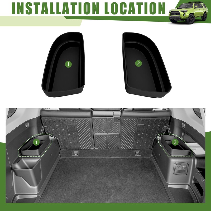 Qyebbk Trunk Organizer for 2010-2024 Toyota 4Runner 5-Seat 2nd Row(NOT