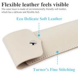 Haecsfl Adjustable Elastic Band Pen Holder for Notebooks, Pen Sleeve Pouch for Journals, Pencil Holder, Bible Planner Accessories, Cute Pencil Case(1-White)