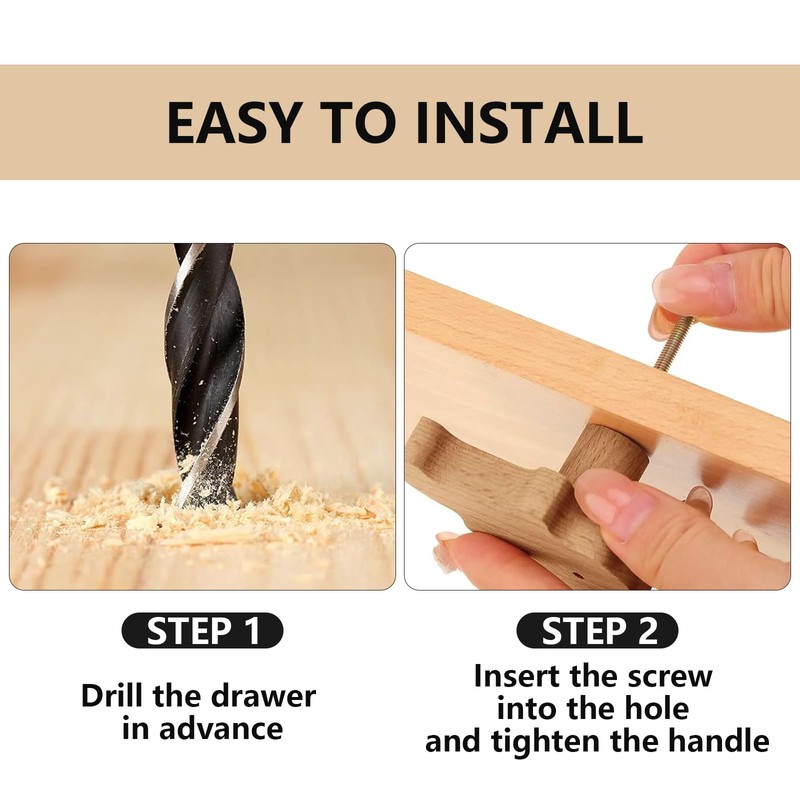 Funnytek Pack of 6 Animal Wooden Drawer Handles, Animal Shape