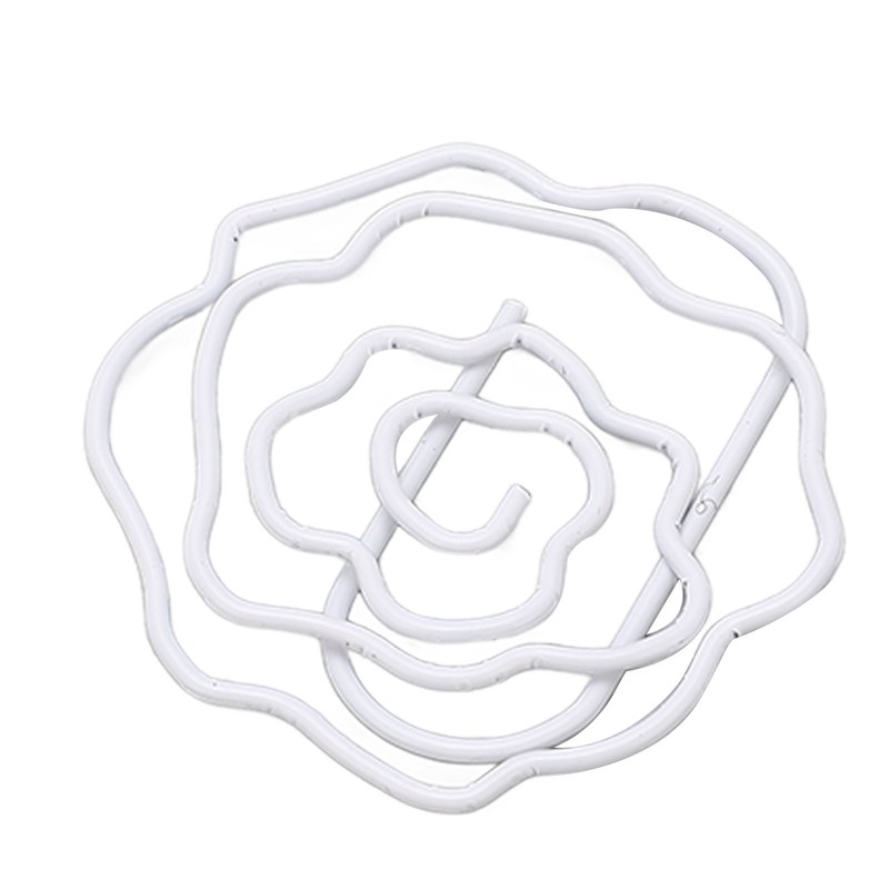 100pcs Rose Shape Paper Clips Increased Slip Resistance Lightweight Metallic
