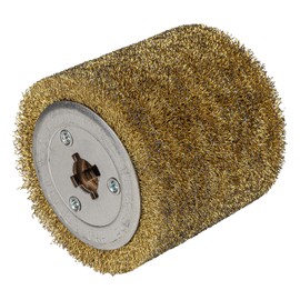 RENOTEC Steel Wire Drum, Copper Plating 0.3mm Wire, 4.33" x 4", 110x100mm, Heavy Rust Removal, for Burnishing Polishing Machine