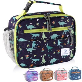 Genteen Lunch Box Kids, Prints Insulated Lunch Bag Kids Boys Girls,Soft Bag Mini Cooler Back to School Thermal Meal Tote Kit Lunch Box for School,Work,Outdoor - Dinosaur