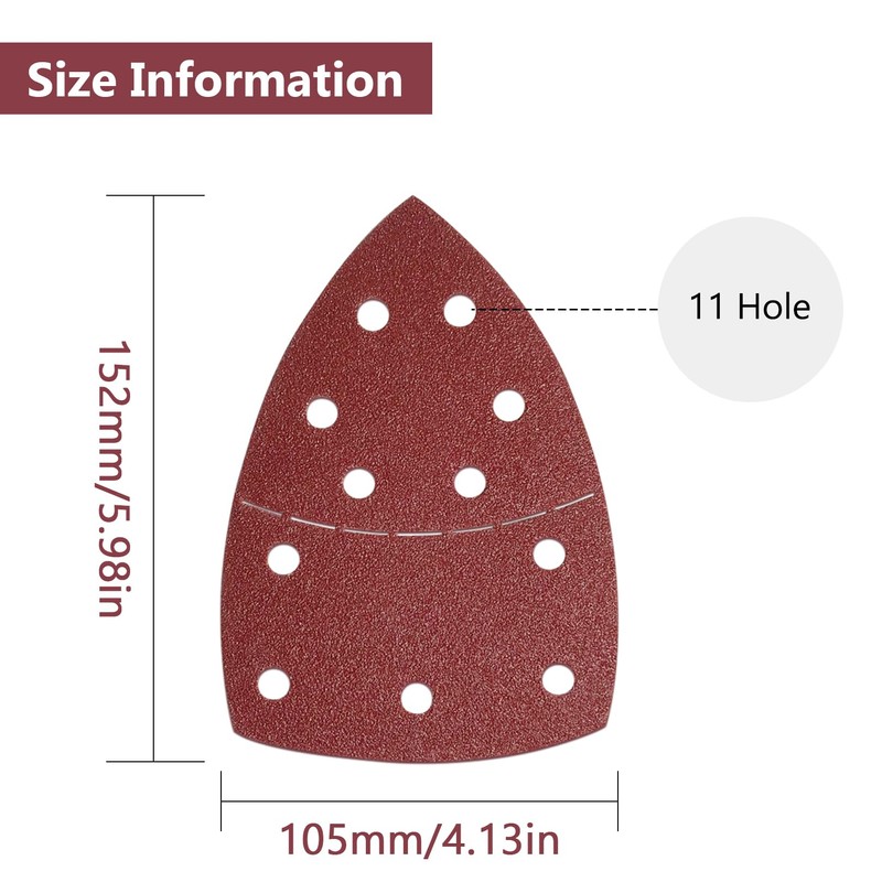 60PCS Sanding Sheets,11-Hole Mouse Sandpaper Sheets,Hook and Loop Mouse Sander
