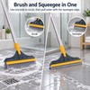 V-Shaped Floor Scrub Brush with Squeegee for Bathroom Cleaning –