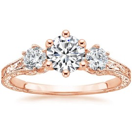 Luyona Moissanite Ring Set for Women Engagement Rings Wedding Band 2CTW 1CT Center Rose Gold 925 Sterling Silver Round Cut D Color VVS1 Bridal Sets-R7