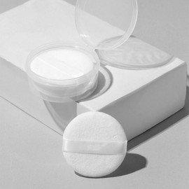 Mini Powder Puff for Loose Powder - No-Sebum Flocking Velvet Makeup Cushion for Face Oil Control 55mm 13ea