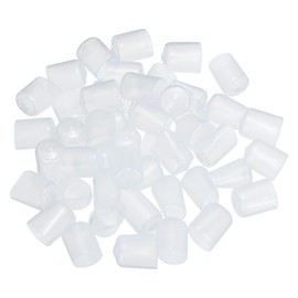 QUARKZMAN Pack of 50 Rubber End Caps 15 mm ID Vinyl PVC Round Tube Bolt Cap Cover Protective Devices for Screw Thread Clear