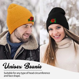 Beanie Hats for Men Women Knit Winter Hat,Warm and Fashionable Headwear for All Season (Black&Green)