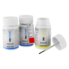 MG PRIME Autolack Lackstift Set für Jeep MRC Firecracker Red/Rouge Firecracker Grundlack Basislack Klarlack je 50ml