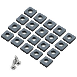 Bivethoi 20 Pcs Screw on Furniture Glides Sliders, Square Teflon Furniture Sliders Pads foe Protecting The Floor（25 * 25mm）