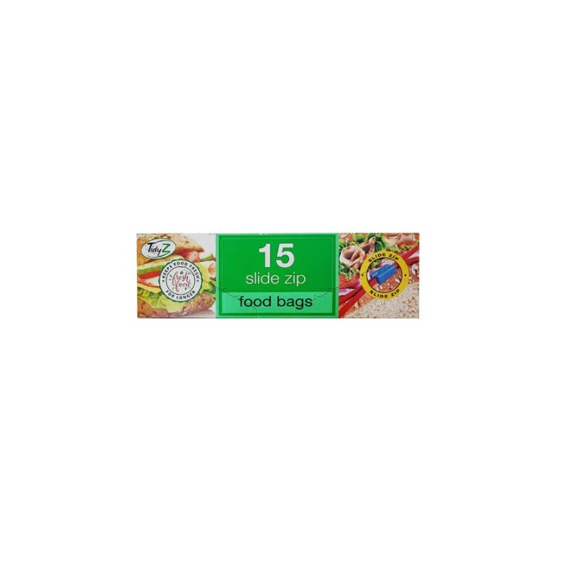 Tidyz Slide Zip Food Bags Pack of 15 Food Prep